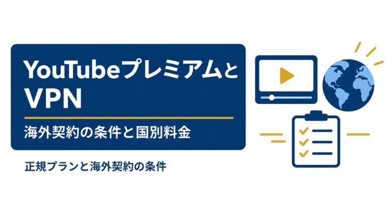 YouTubeプレミアムはVPNで安くなる?海外契約の条件と国別料金
